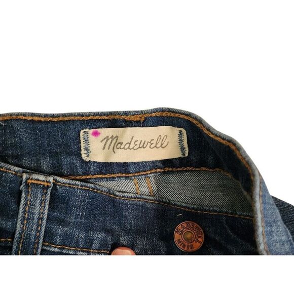 Madewell High Rise Skinny Distressed Frayed Hem Jeans Womens Size 10 Blue - Picture 6 of 10